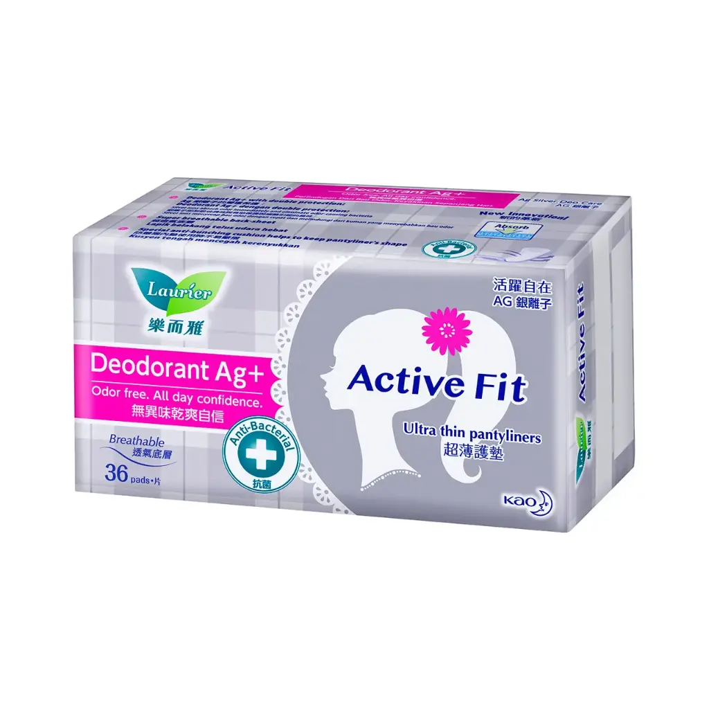 Laurier Active Fit Deodorant Ag+ Pantyliners 36s/12