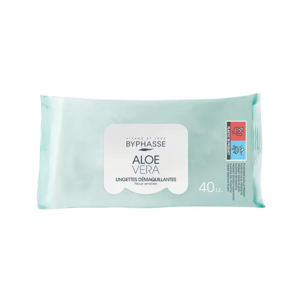 [Byphasse] Make-Up Remover Wipes Aloe Vera Sensitive Skin 40 Units / 21