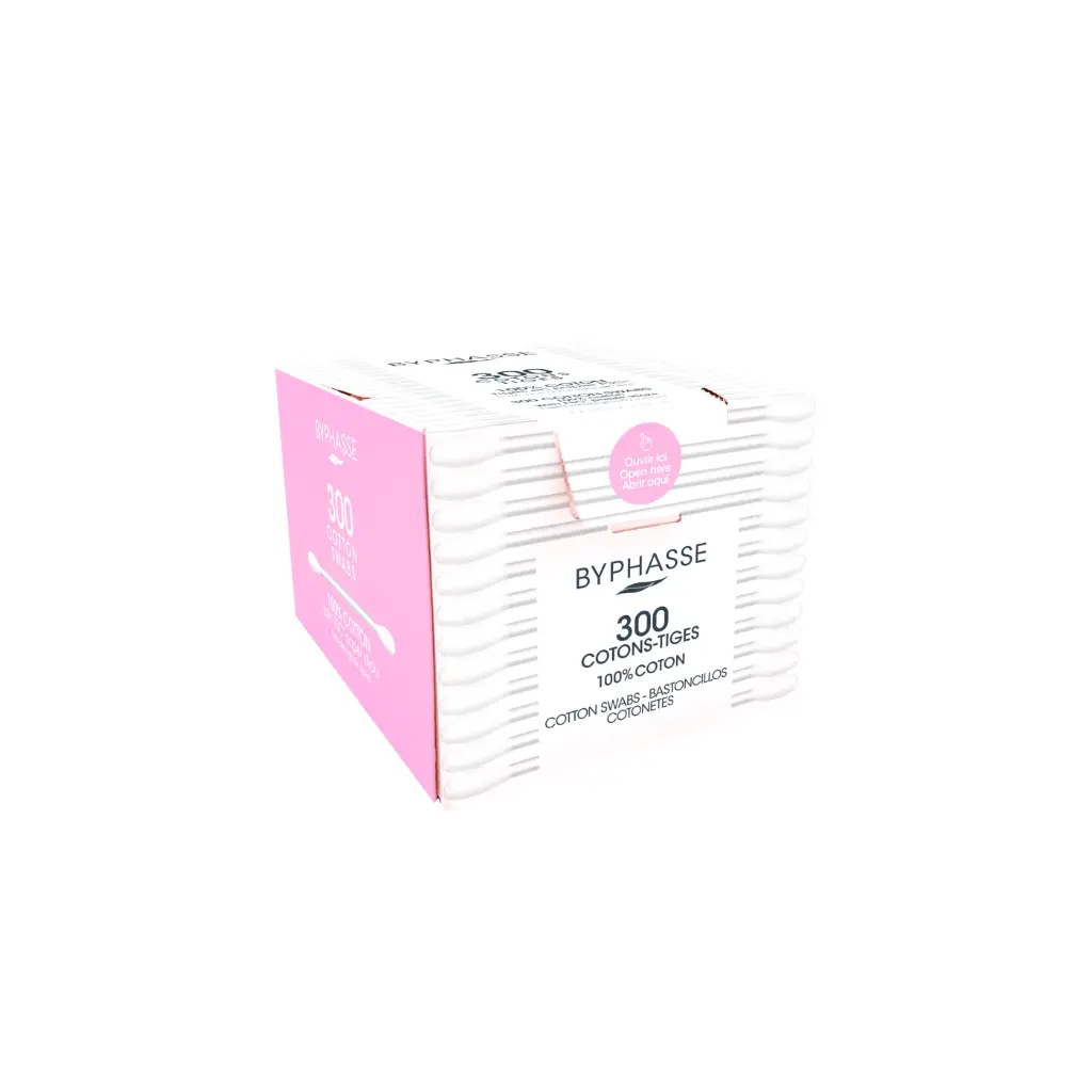 [Byphasse] 100% Cotton Swabs 300 Units / 24