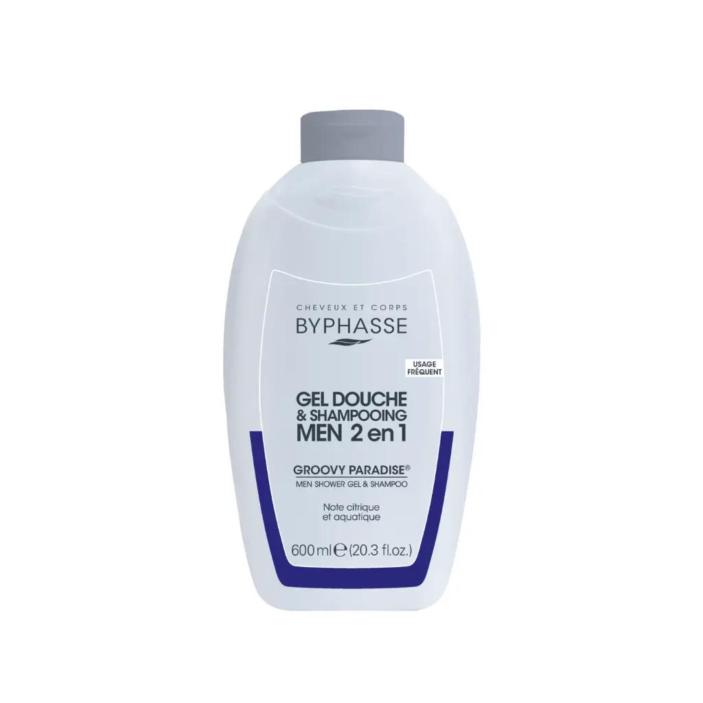 [Byphasse] Men Shower Gel-Shampoo 2 In 1 Groovy Paradise 600 ML / 12