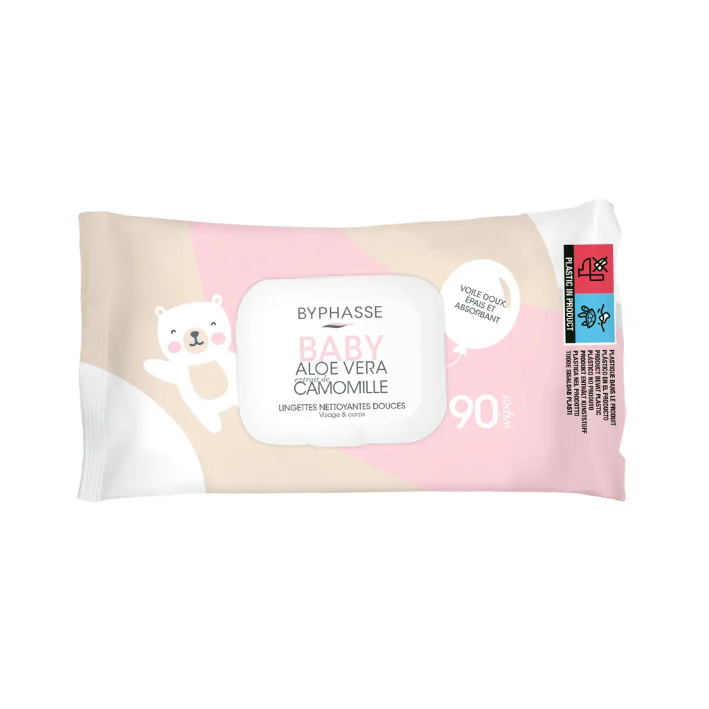 [Byphasse] Baby Soft Cleansing Wipes Face & Body 90 Units / 12