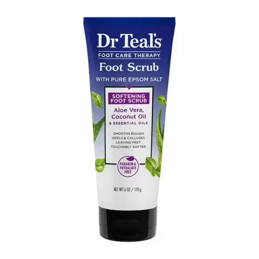 [04525-12P] Dr Teal’s Epsom Salt Exfoliant Foot Scrub 6oz /12