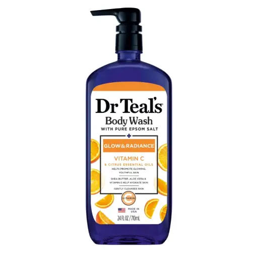 [04967-4PK] Dr Teal’s Glow & Radiance with with Pure Epsom Salt & Vitamin C Body Wash 24oz 4/4