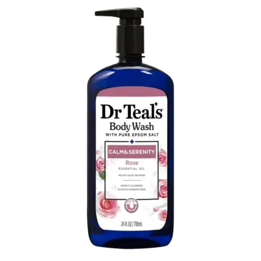 [04970-4PK] Dr Teal’s Calm & Serenity with Pure Epsom Salt, Rose & Milk Body Wash 24oz 4/4