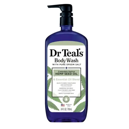 [05027-4PK] Dr Teal’s Hemp with Seed Oil & Pure Epsom Salt Body Wash 24oz 4/4