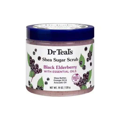 [05676-12P] Dr Teal's Black Elderberry Sugar Scrub 19oz
