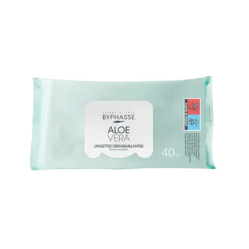 [8436097092802] [Byphasse] Make-Up Remover Wipes Aloe Vera Sensitive Skin 40 Units / 21