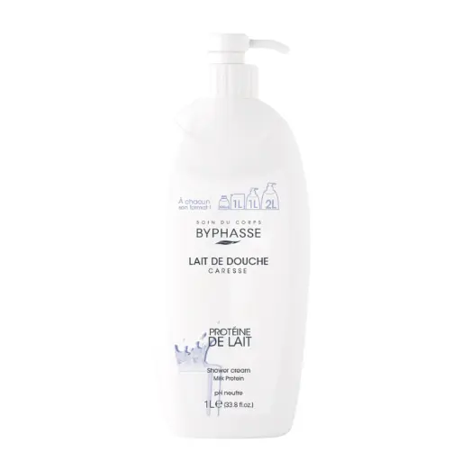 [8436097095827] [Byphasse] Caresse Shower Cream Milk Protein 1L / 12