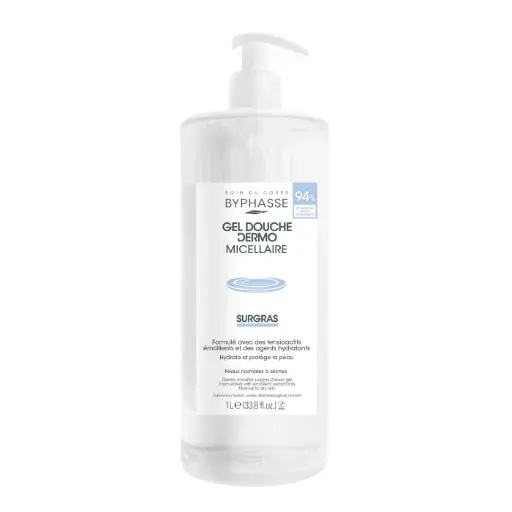 [8436097095674] [Byphasse] Dermo Micellar Shower Gel Surgras Normal To Dry Skin 1L / 12